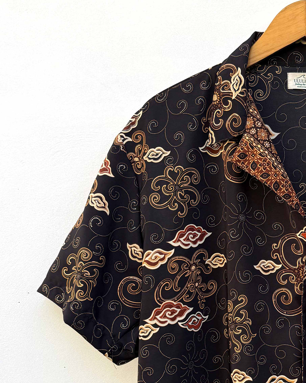 Batik Shirt Short Sleeve - Black and Golden