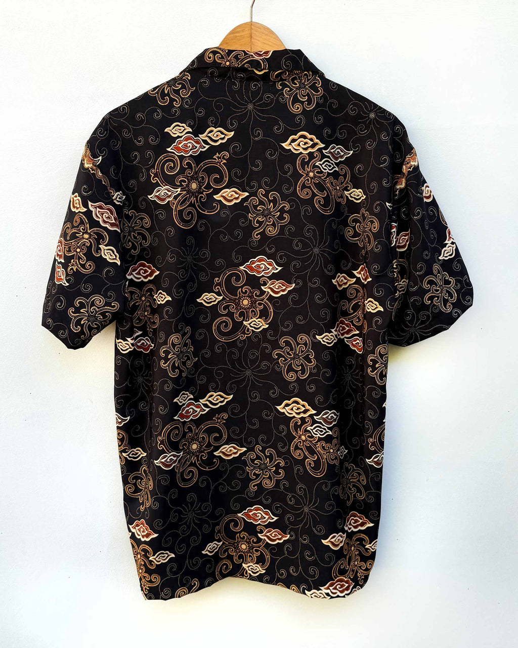 Batik Shirt Short Sleeve - Black and Golden