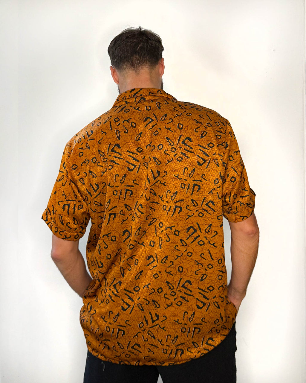 Batik Shirt Short Sleeve - Brown Black