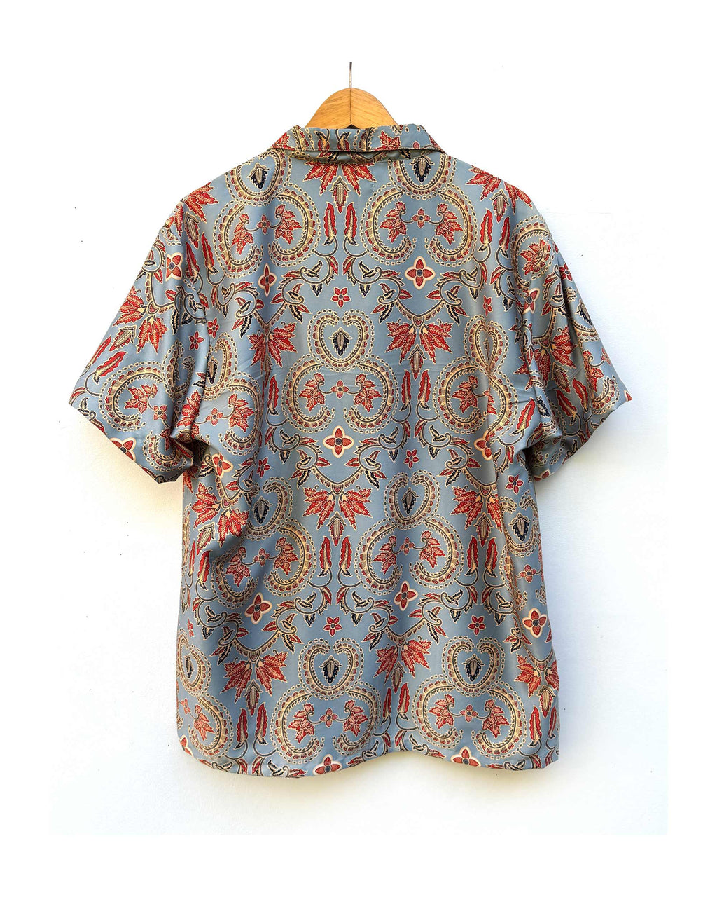 Batik Shirt Short Sleeve - Cyan Flower