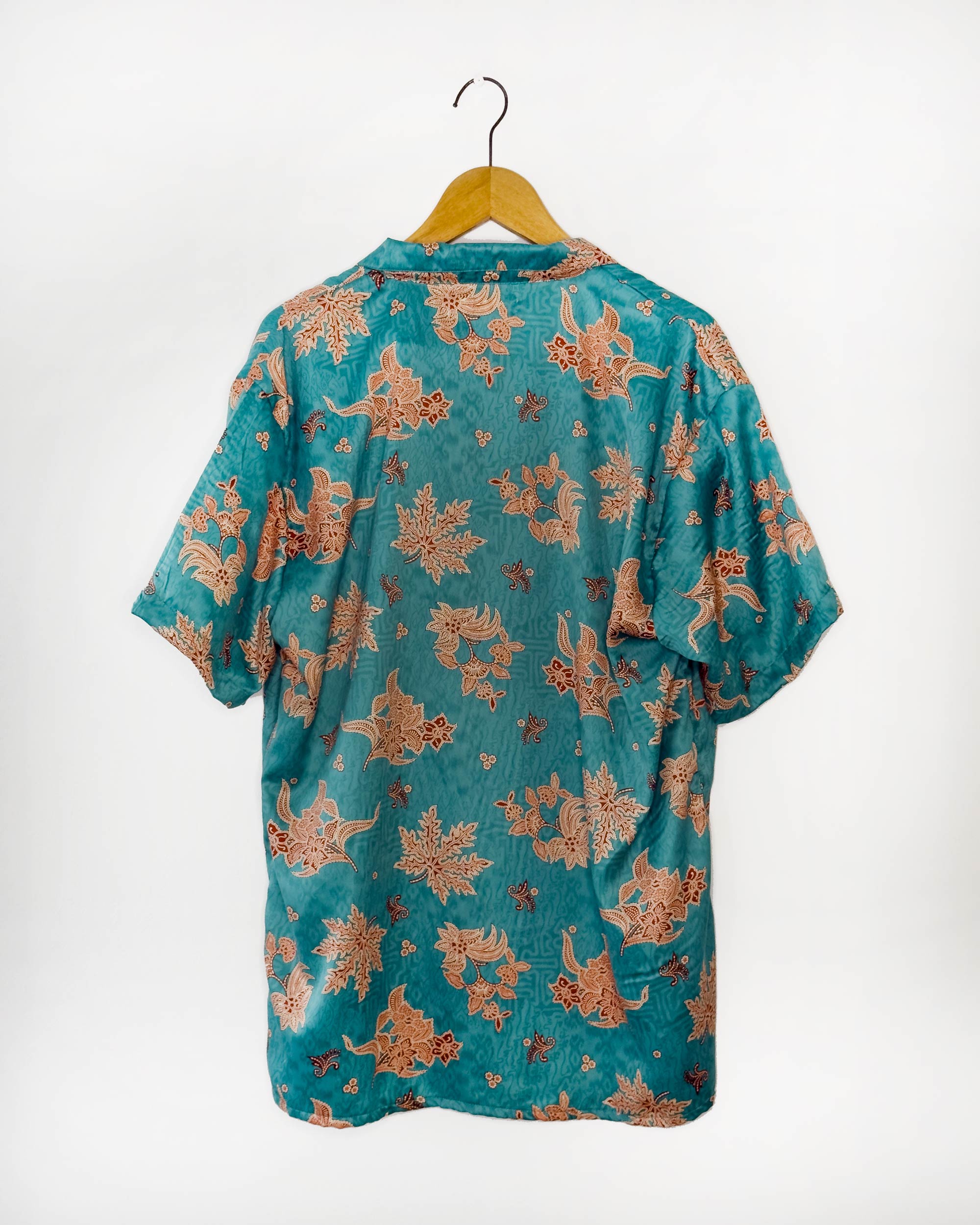 Batik Shirt Short Sleeve Green Flower