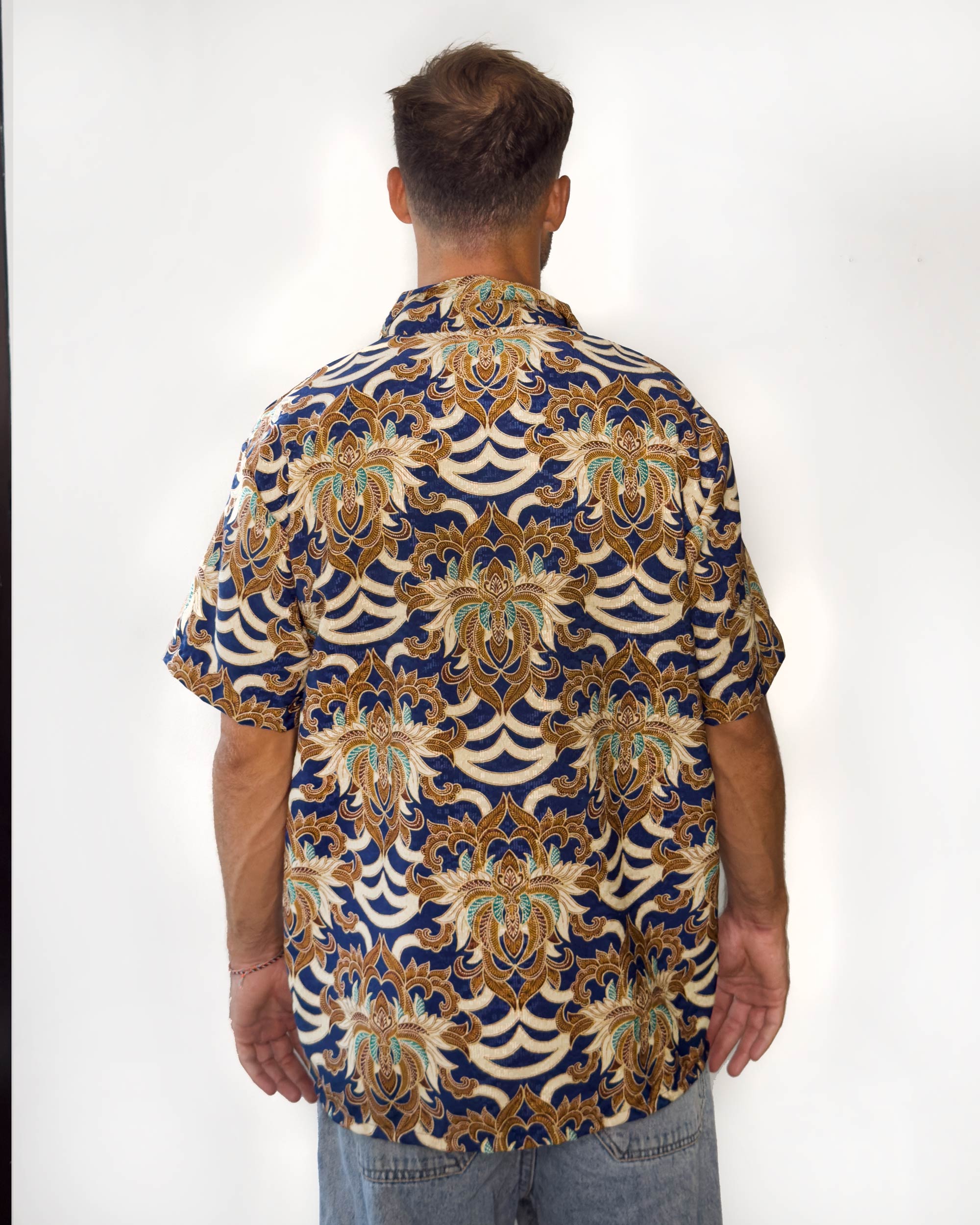 Batik Shirt Short Sleeve - Majestic Blue
