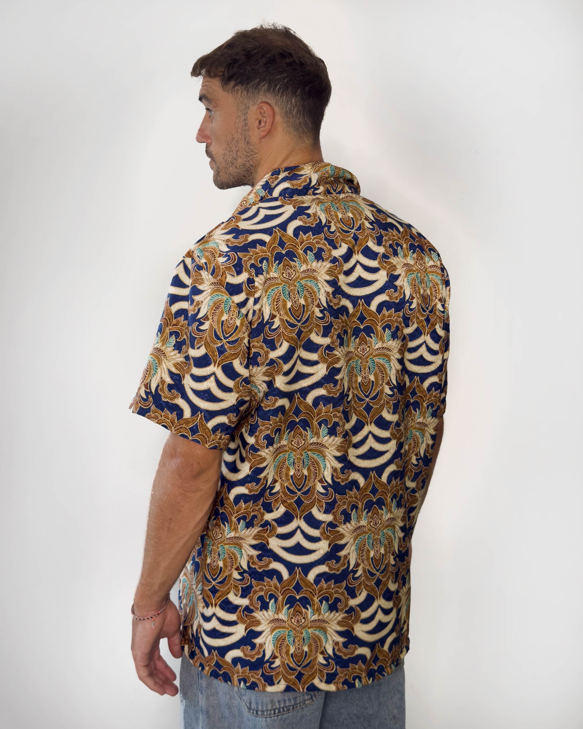 Batik Shirt Short Sleeve - Majestic Blue