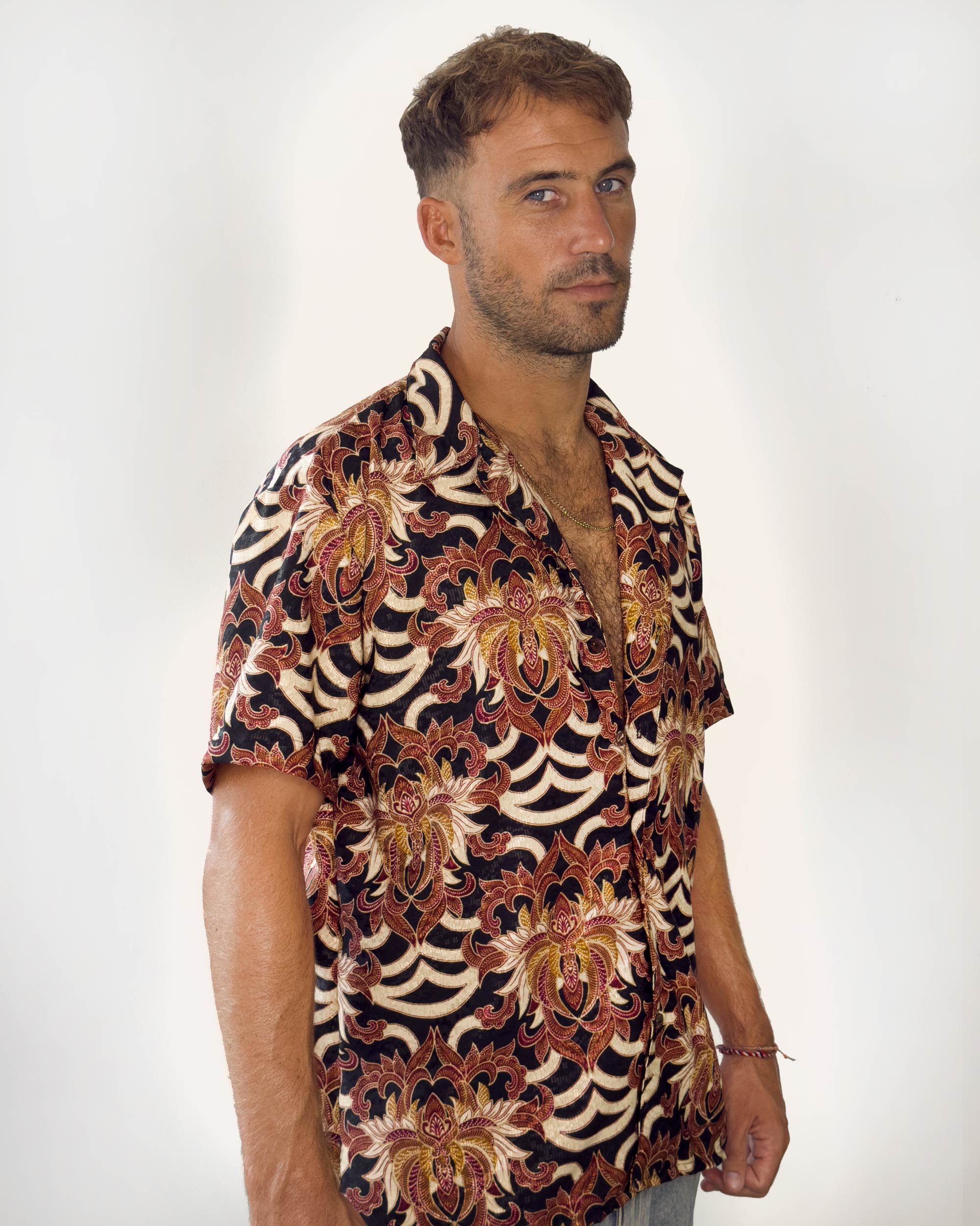 Batik Shirt Short Sleeve - Majestic Brown